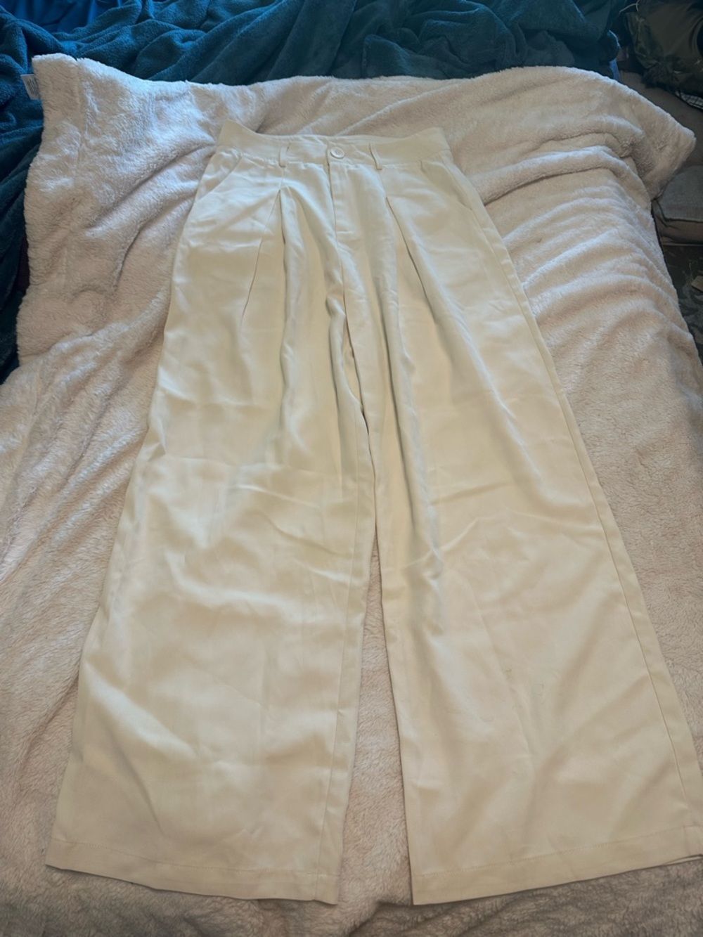 Cider Cream High-Waist Wide Leg Trousers